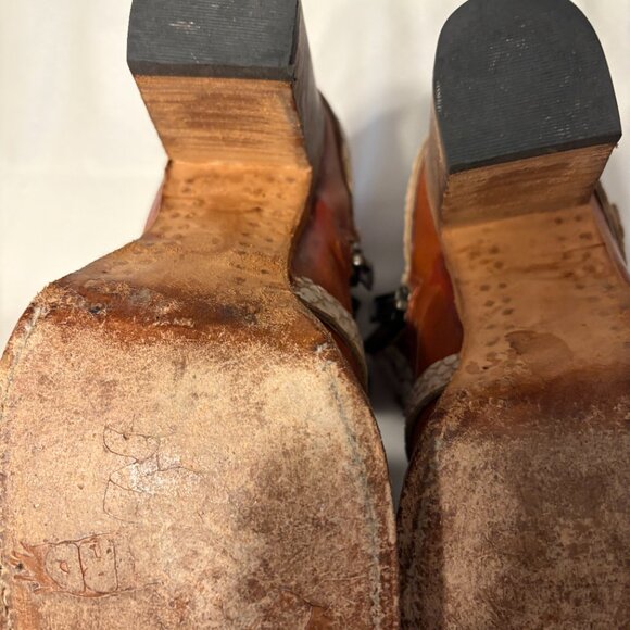 FREEBIRD Boots Light Brown with 3 Zippers + Tan Roping - Picture 9 of 11